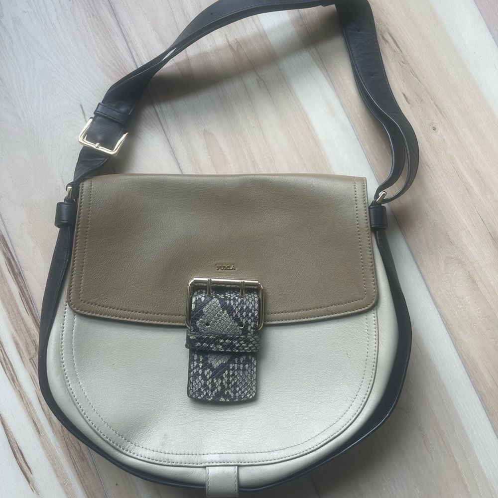 Furla Crossbody Bag with Snakeskin Buckle